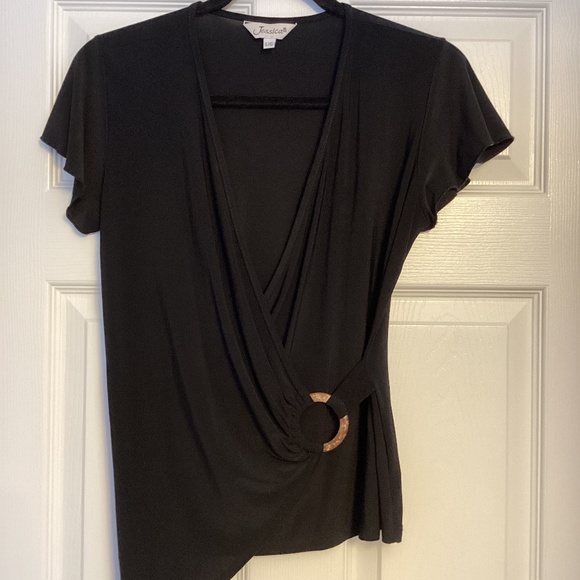 Jessica black wrap top - Picture 1 of 3